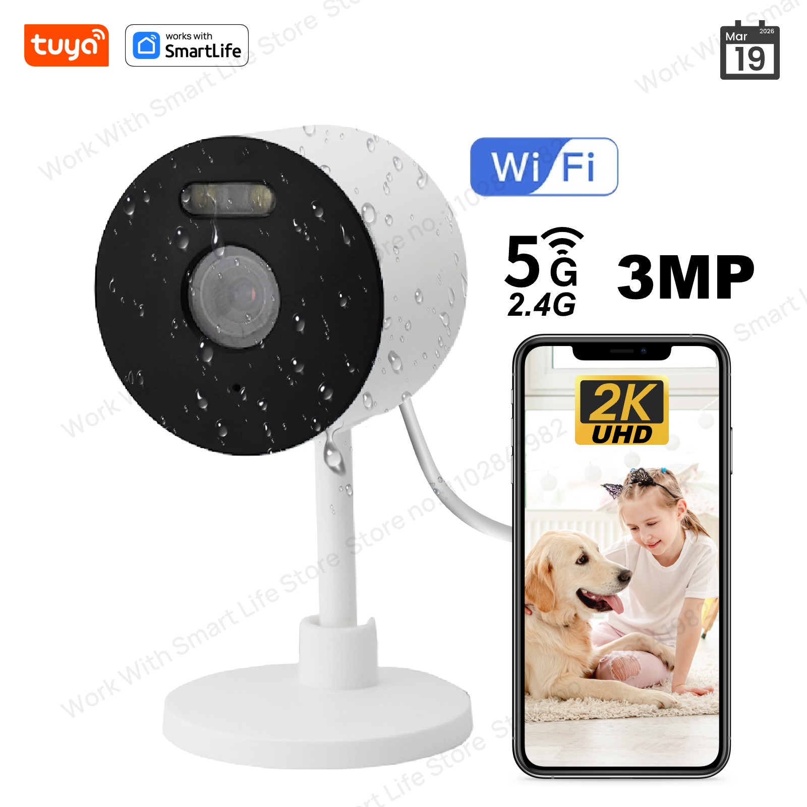Smart Home Camera Ezviz - Telecamera di Sicurezza HD 3MP Tuya