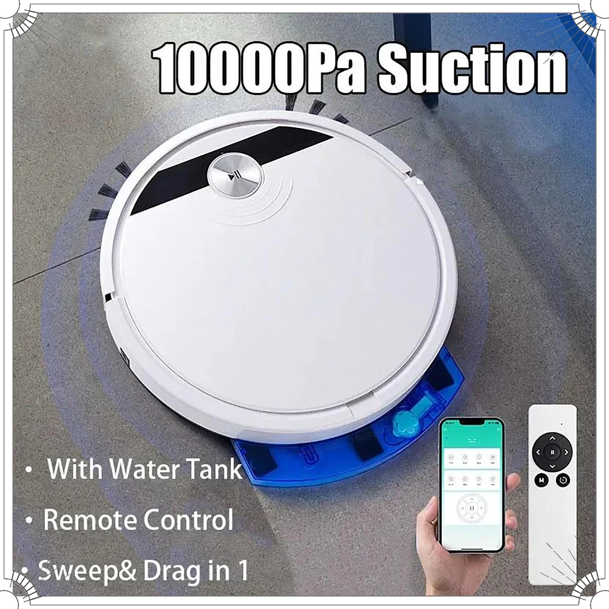 Smart Home Floor Plan - Robot Aspirapolvere Intelligente 3-in-1 con Aspirazione