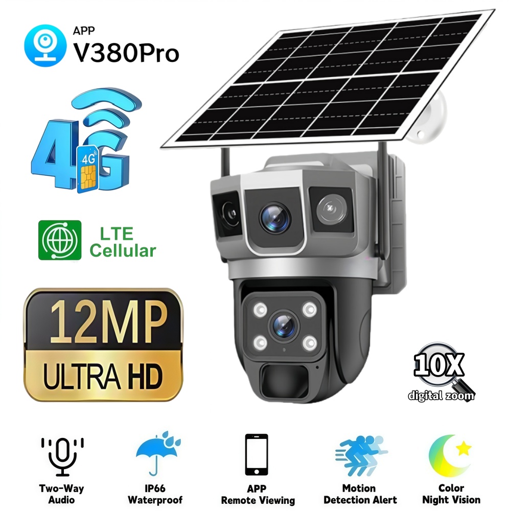 Smart Home Security System - Telecamera di Sorveglianza Solare 4G per