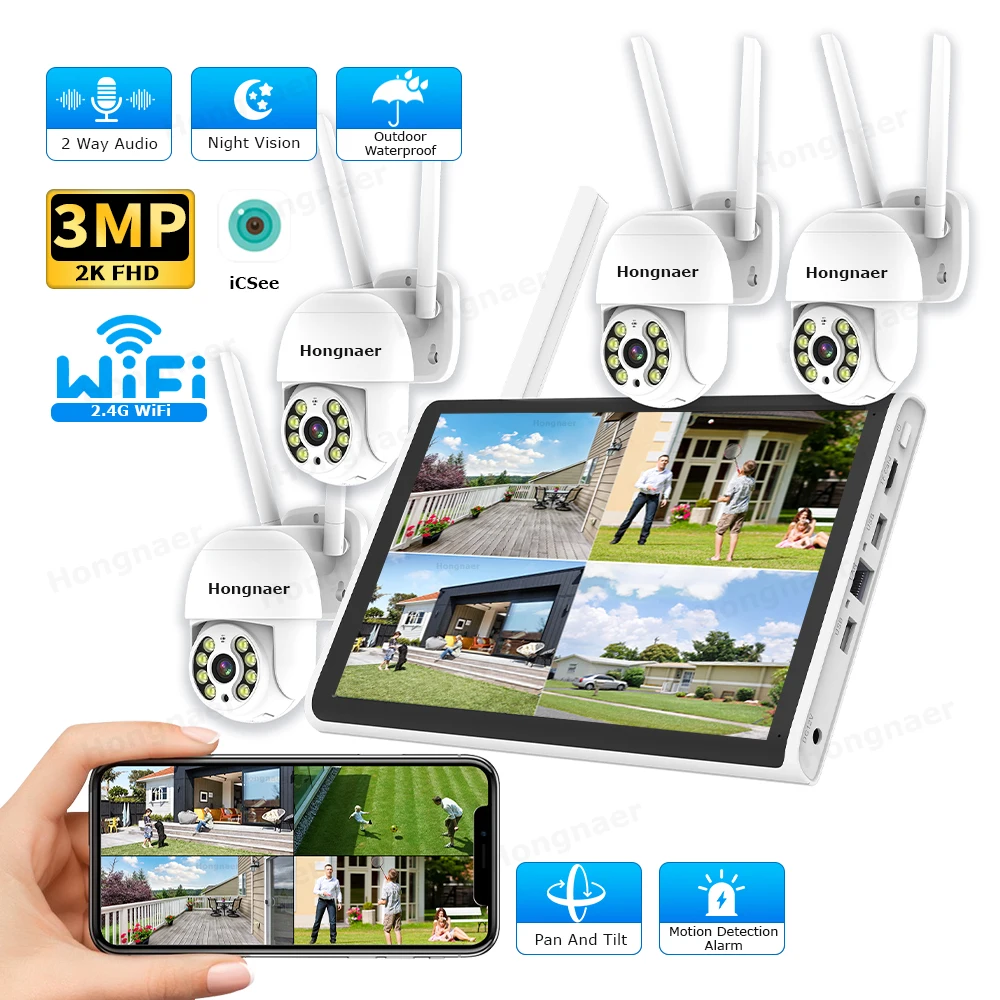 Security Ip Camera - Kit di Videosorveglianza Wireless Hongnaer 2026