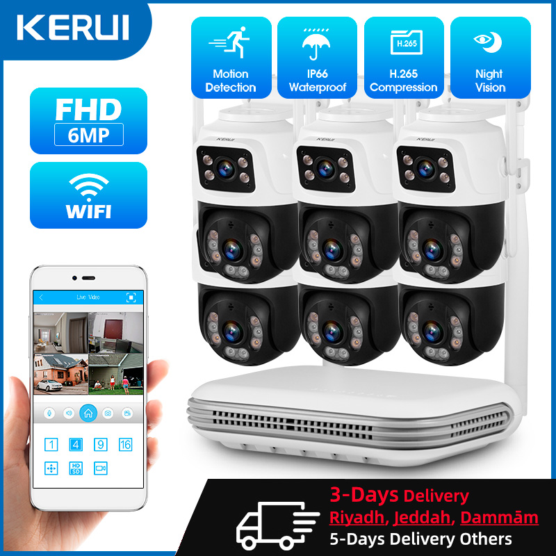 Smart Home Security System - KERUI Impermeabile 6MP HD Wireless Dual