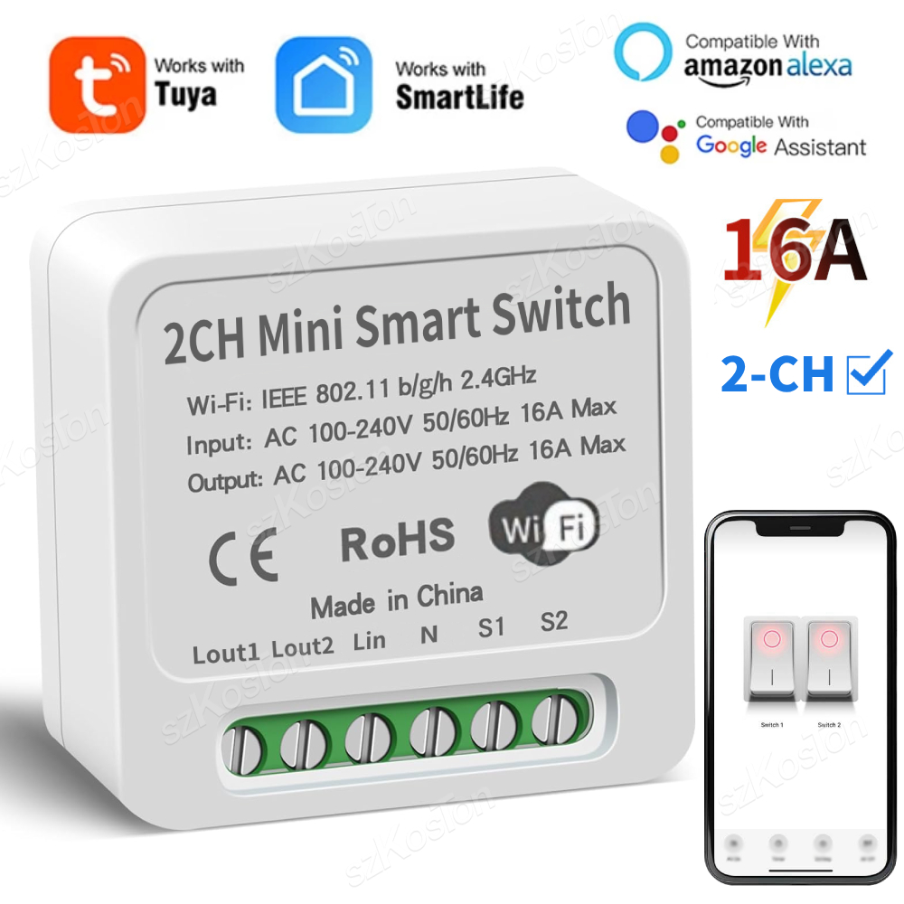 Tuya Smart Switch - 16A Tuya WiFi Modulo Smart Switch