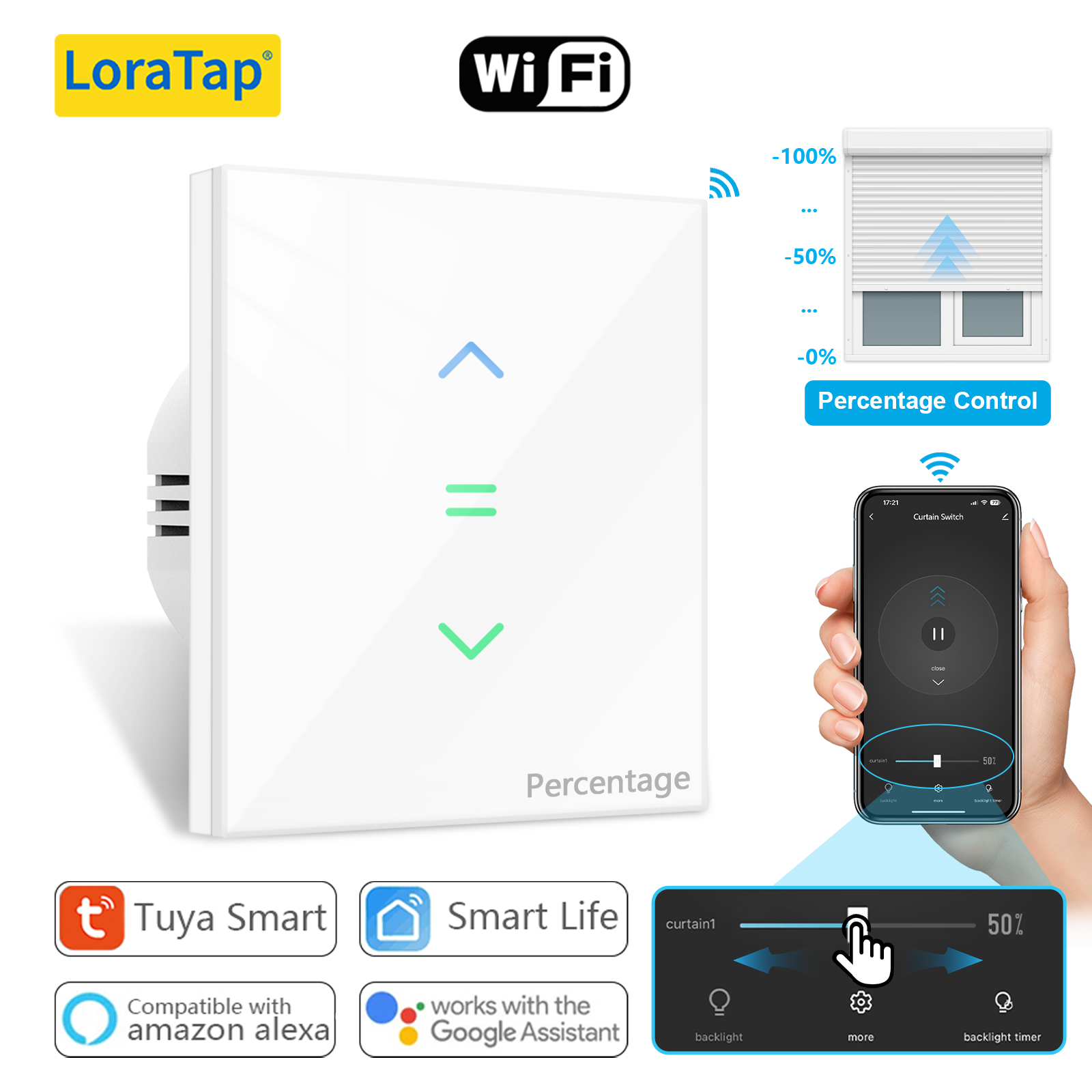 Smart Home Dashboard - Interruttore del pannello tattile per tapparella