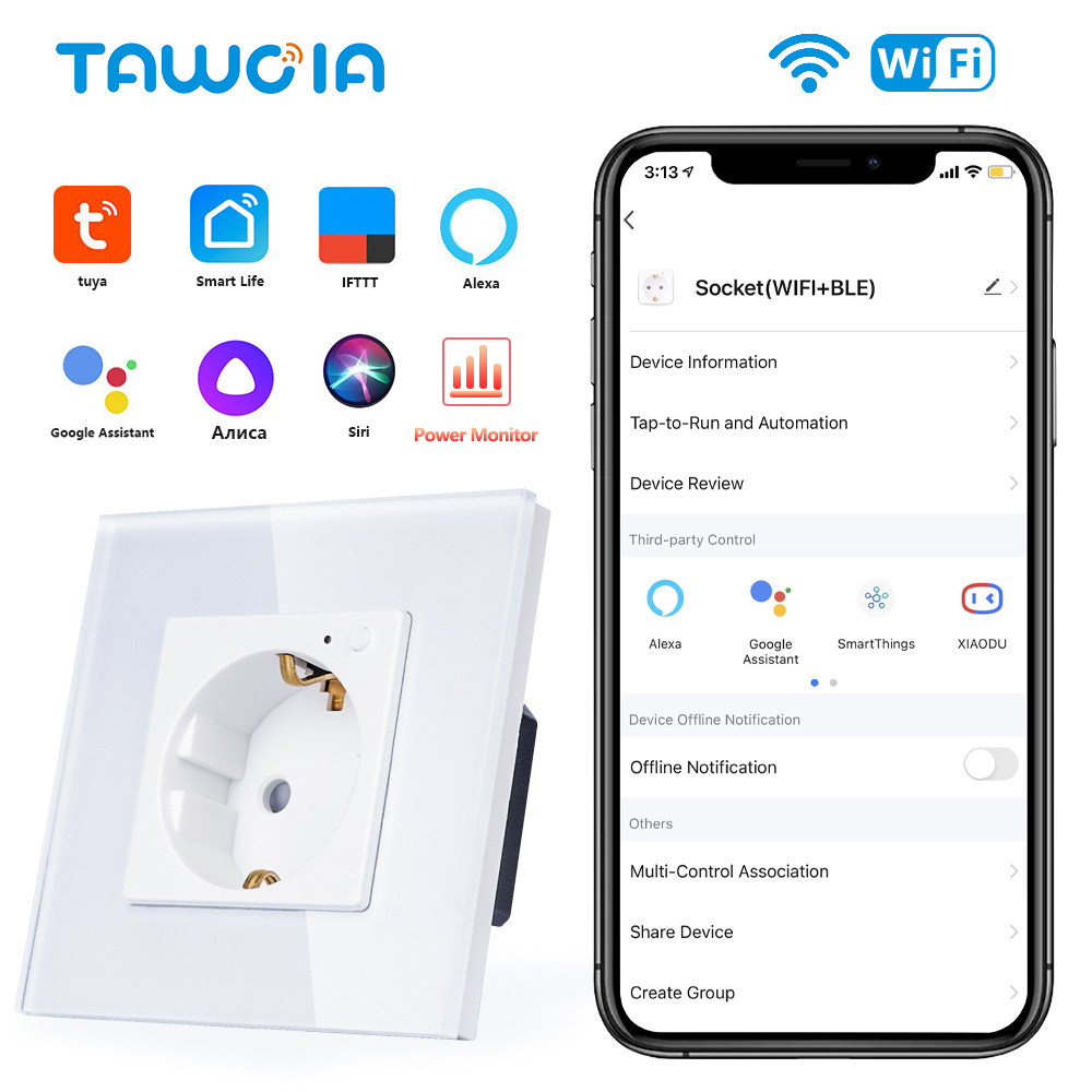 Smart Home Energy Monitor - TAWOIA Presa a muro Wifi Standard