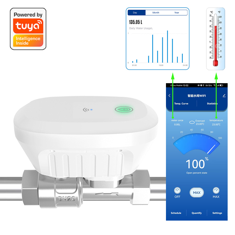 Smart Home Energy Monitor - Tuya Smart WiFi Valvola dell'acqua Contatore
