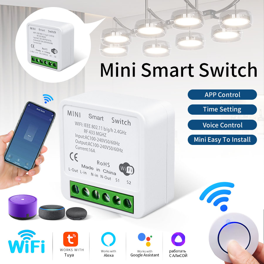 Tuya Smart Switch - Interruttore Intelligente WiFi Tuya RF433Mhz 16A/20A,
