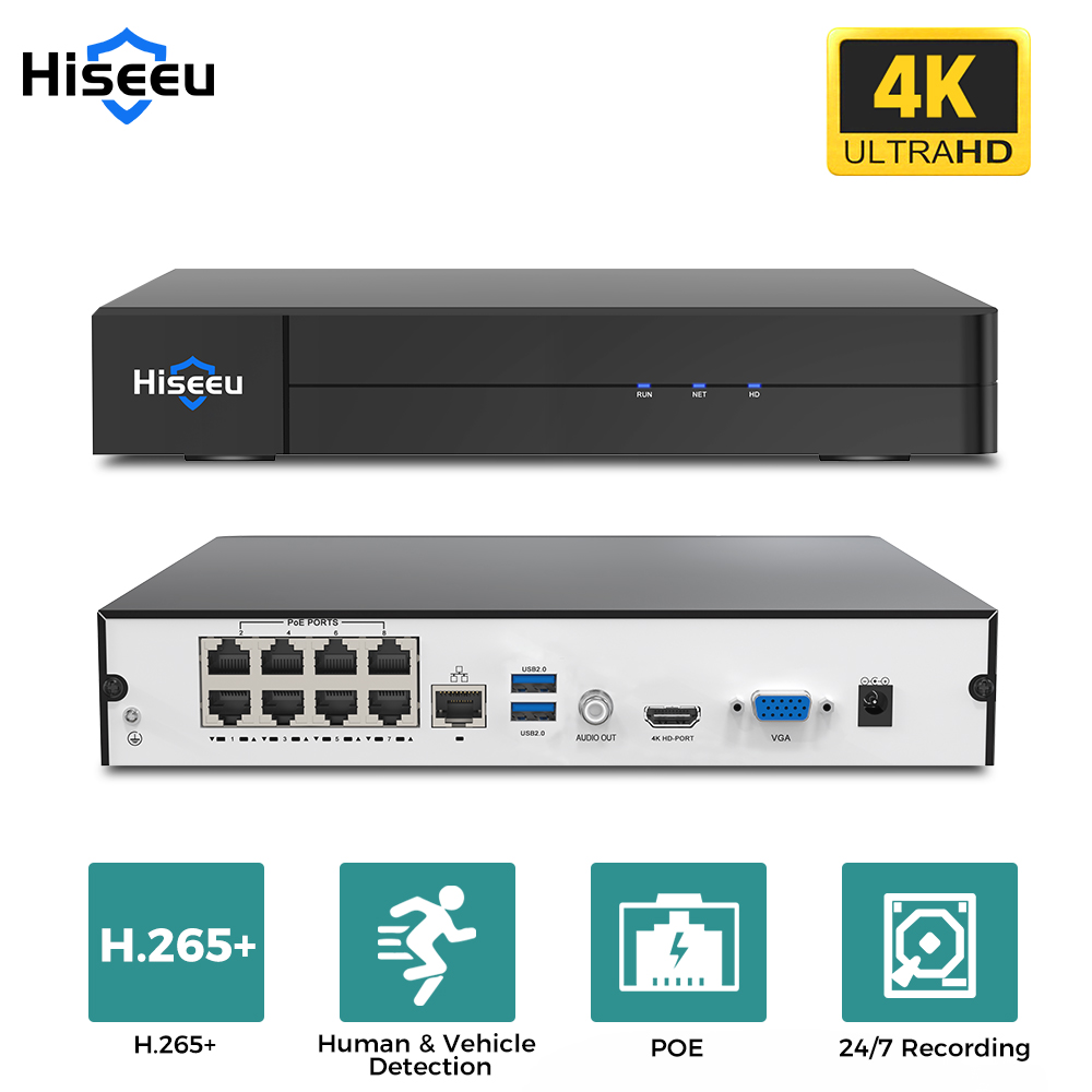 Hiseeu 8CH 4K PoE NVR Videoreg - Security Ip Camera recensione e prezzo