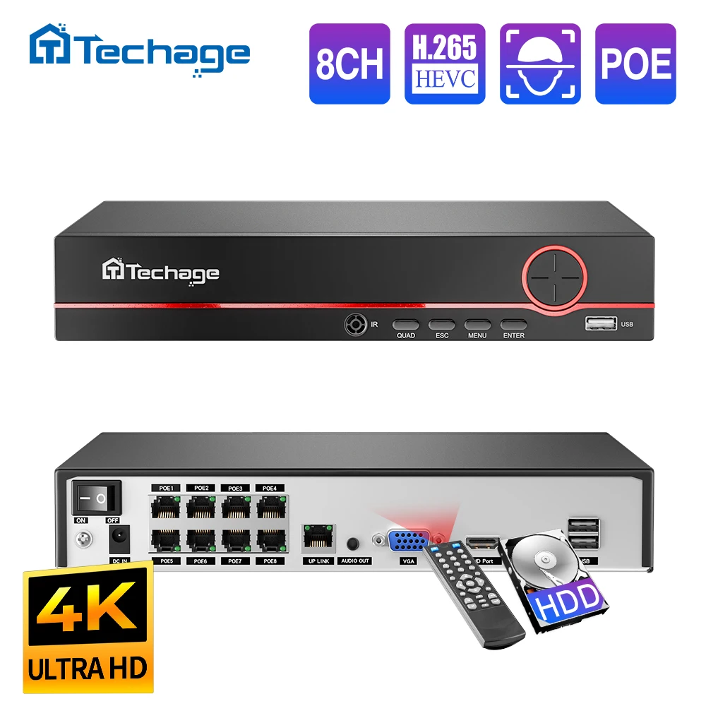 Techage H.265 8CH PoE Videoreg - Security Ip Camera recensione e prezzo