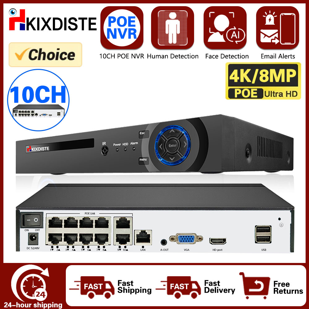 4K 10CH POE Smart NVR (1080p/3 - Security Ip Camera recensione e prezzo