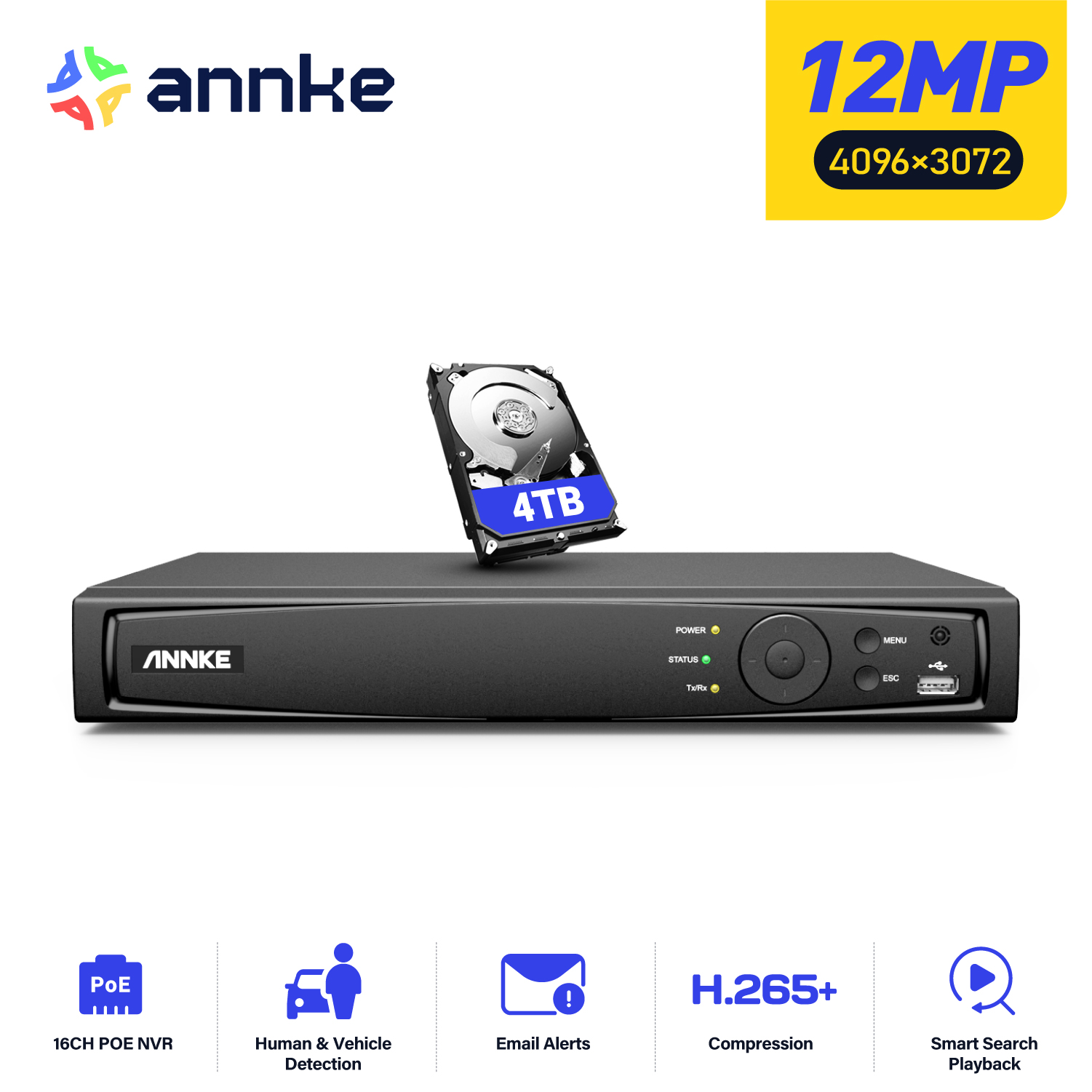 ANNKE 12MP POE NVR Videoregist - Security Ip Camera recensione e prezzo