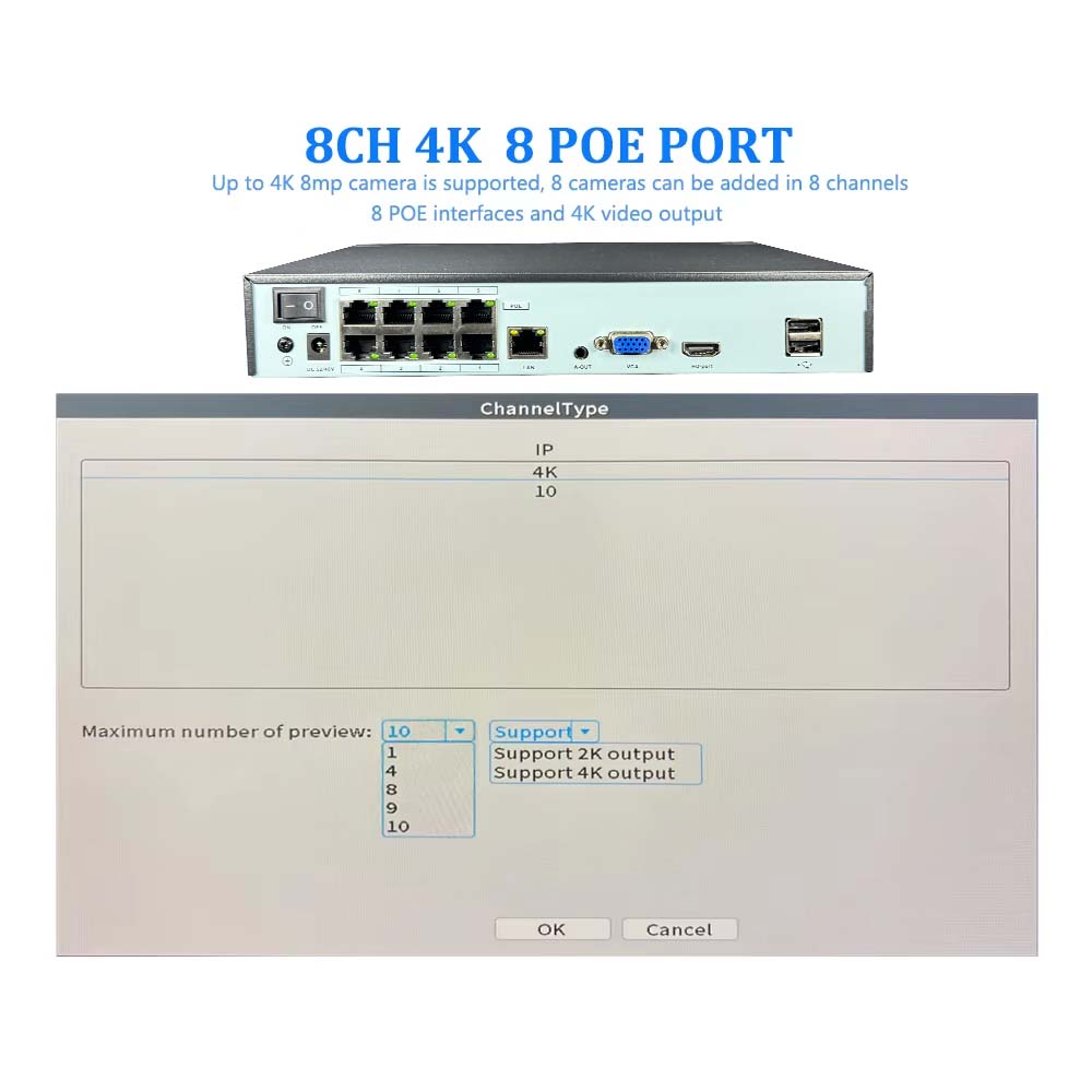 NVR 4K 10CH 4/8 Porte POE per  - Security Ip Camera recensione e prezzo